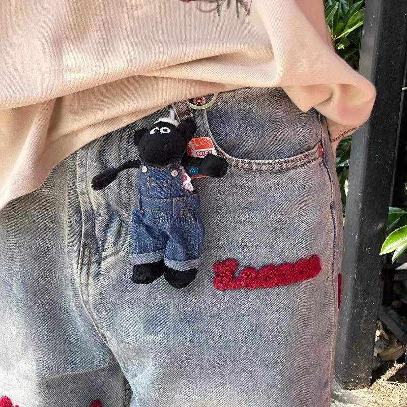 Ruční výrobky Kreslená ovce Batoh Kalhoty Model Přívěsek na klíče do pokoje Stolní mini ozdoba Sváteční dekorace Měkká panenka Dárek pro milovníka