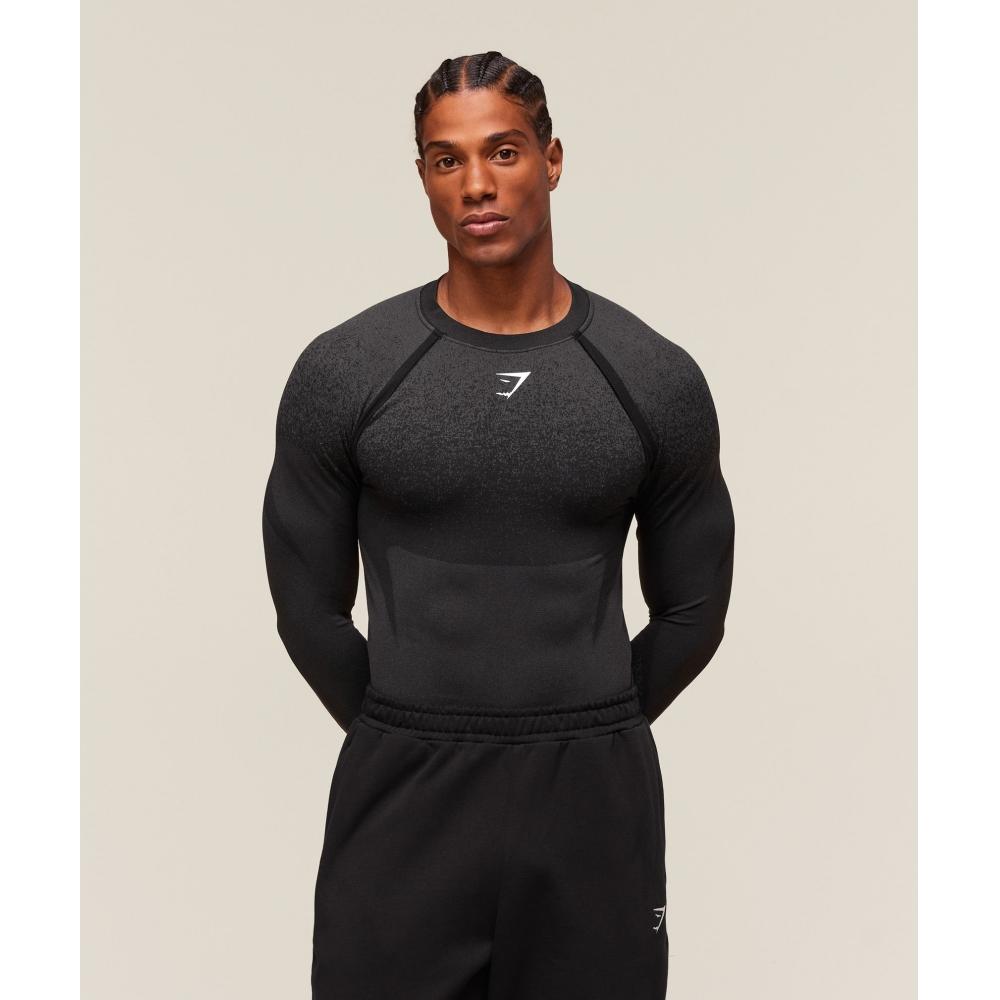 

Gymshark Shadow Seamless Long Sleeve T shirT Black A1b5b Bb2j 3XL