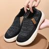 Plateau-Sneakers Damen Strickstoff Mesh Freizeitschuhe Damen Weiche Flats Slip-on Stoffschuhe Rutschfeste Walking-Joggingschuhe