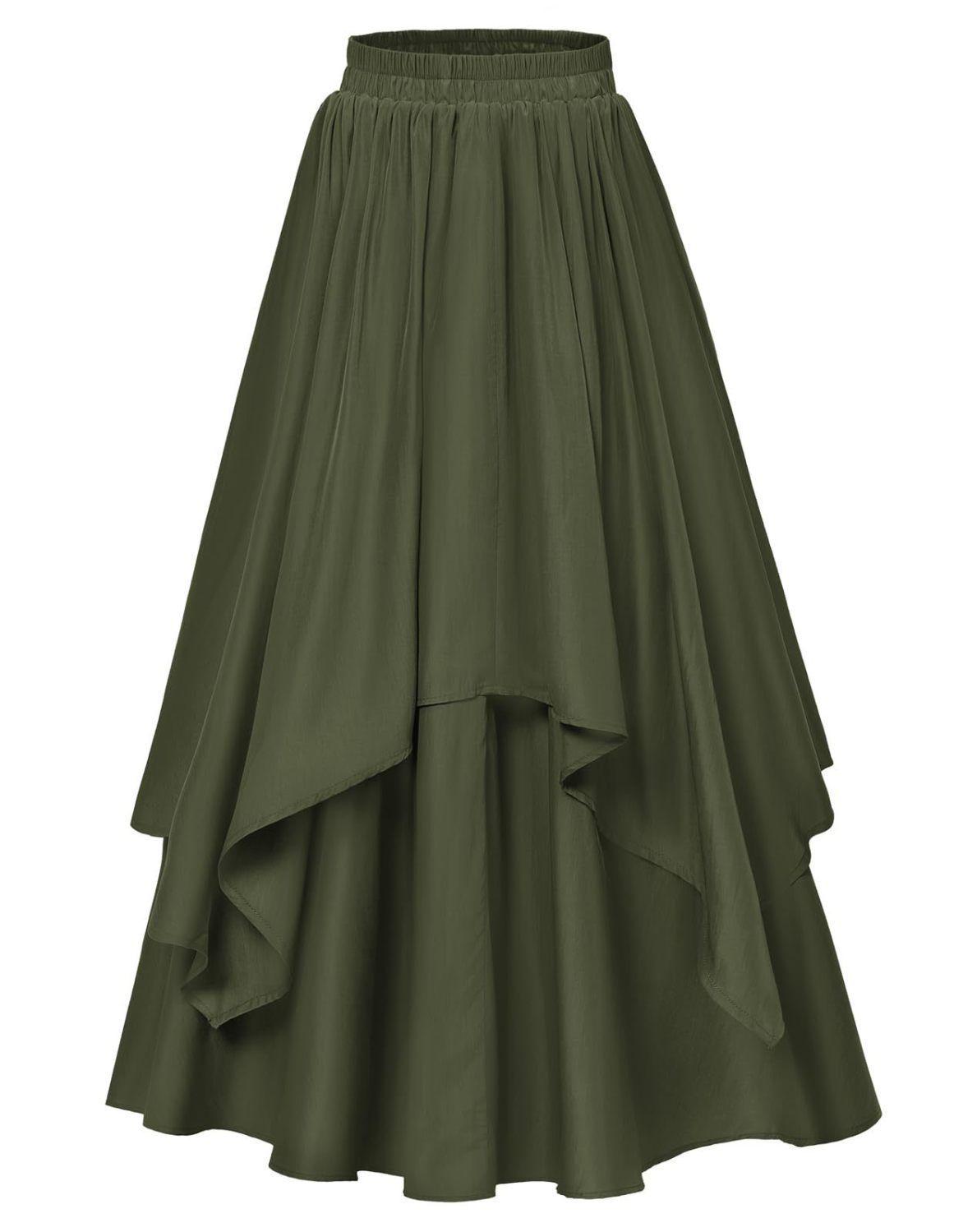 

Women s Irregular Mid-Length Skirt with Elastic Waist 3XL