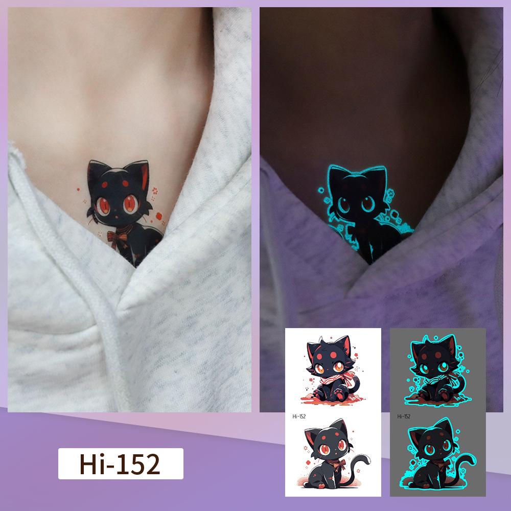 Rikalong Blaue Leuchtende Tattoo-Aufkleber: Niedliche Tierdesigns für Haustiere & Festivals