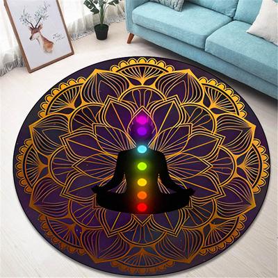 Nappali Szőnyeg Meditáció Kerek Szőnyeg Gyerekek Játszanak Szőnyeg Nappali Hálószoba Gyönyörű jógaterület szőnyeg csúszásmentes ajtószőnyeg