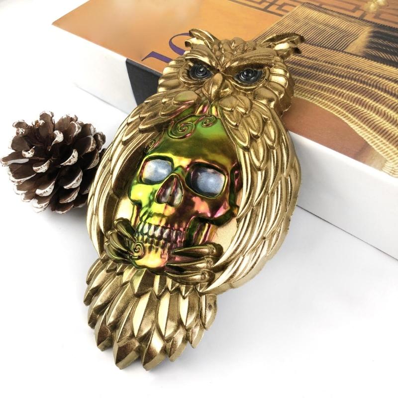Semi-stereoscopic Owl Skull Wall Ornaments Drop Glue Mold Diy Wall Pendant Desktop Decoration Epoxy Silicone Mold
