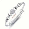 European-Style Silver-Plated Rotating Bead Bracelet for Women: Hollow Exquisite Ball Ornament Jewelry 