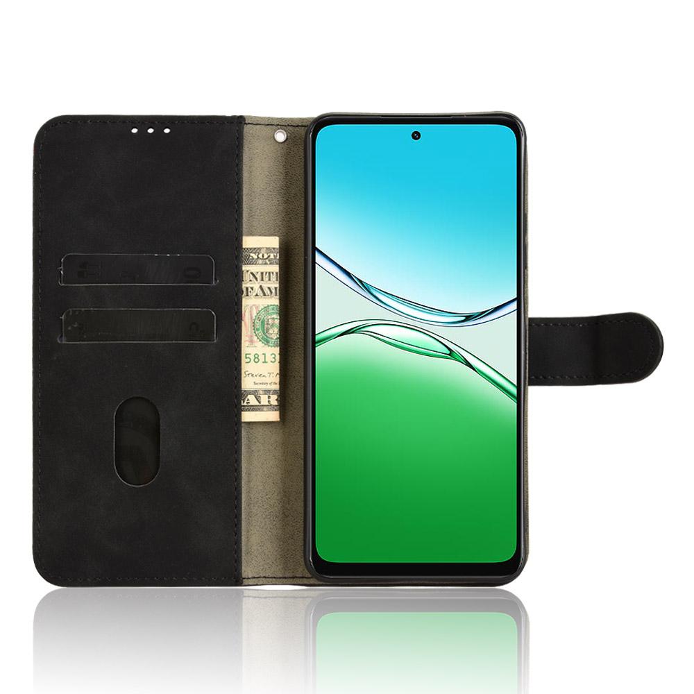 

For Oppo A5 5G Leather Case Skin Feel Anti Drop Wallet Flip Phone Cover Black