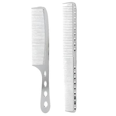 Portable Aluminum Hair Combs Salon Anti Static Styling Comb Hairdressing Tool(Silver ) Argent