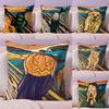 Edvard Munch The Scream Abstract Cushion Cover Plush Fabric Soft Double-Sided Printed Sofa Warm Winter Home Gift Pillow Cover