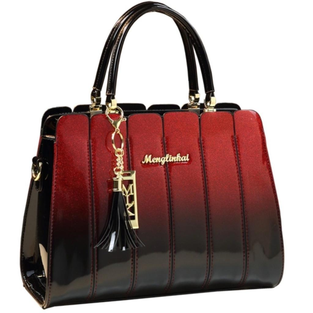 Premium Atmospheric Versatile Splicing Handbag Women'S Bag Bright Leather Crossbody Women'S Bag