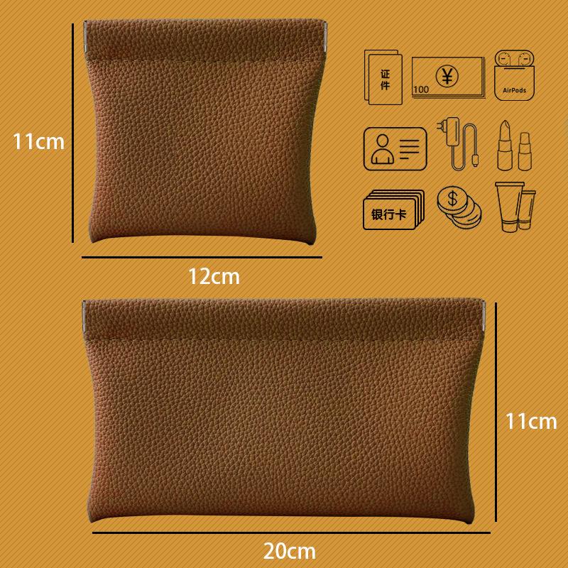 Storage Bag Pu Leather For Long Wallet Passport Driver'S License Document Holder Data Cable Cosmetic Bag For Women Men