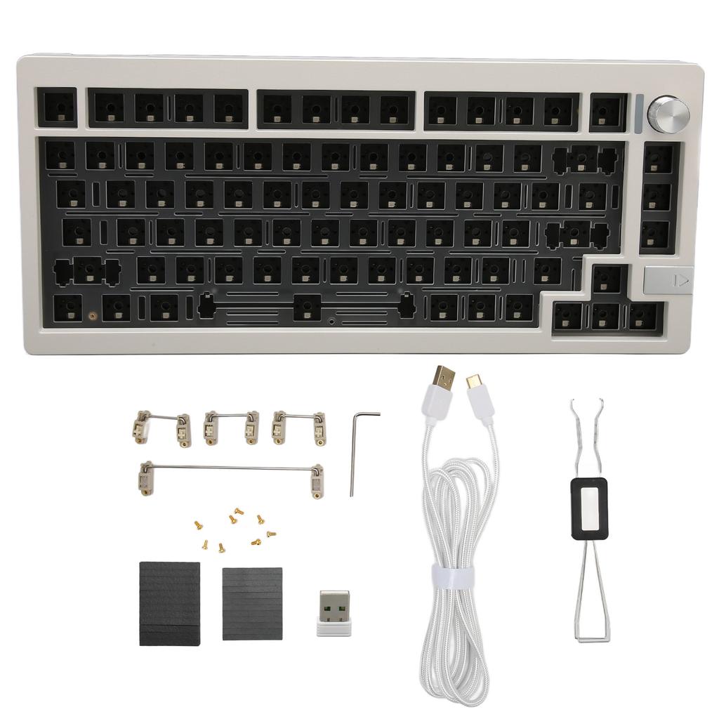 DIY Hot Swappable Keyboard 81 Key 2.4G Bluetooth 5.0 USB C Key Line Separate Mechanical Keyboard