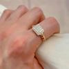 Kinel Full Paved Shiny Zircon Rings For Women 585 Rose Gold Wedding Rings