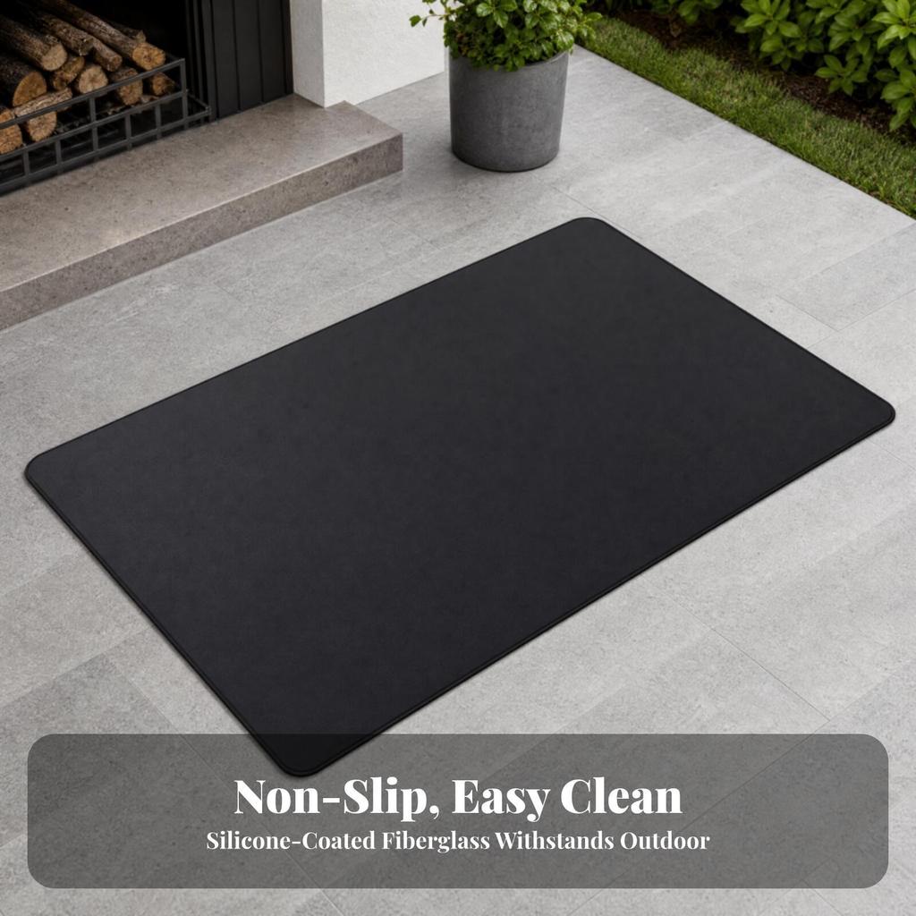 Silicone-Coated Fiberglass Fire Mat Wipe-Clean for Backyard Cooking