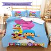 Pocoyo Cartoon Muster Bettwäsche Set Bettbezug Kissenbezug Heimdeko Geschenk (1 Bettbezug + 2 Kissenbezüge, ohne Füllung)