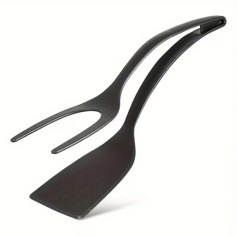 Spatule Pince Multifonction Antiadhésive 2-en-1 Spatule en Silicone Pince à Saisir et Retourner Résistante à la Chaleur Cuisine Maison Cuisson Steak Crêpe Œuf Spatule Pince
