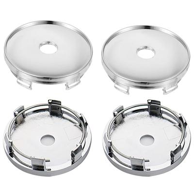 Center Cap, Wheel Center Cap, Center Hub Cap Cover, Set of 4, Plated, Silver, 2.4 Inches (60 Mm)