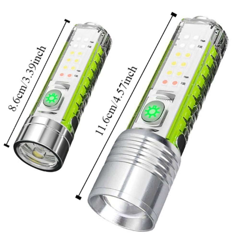 Multi-function Long-range Spotlight Fluorescent Handheld Lamp Rechargeable Flashlight  Warning