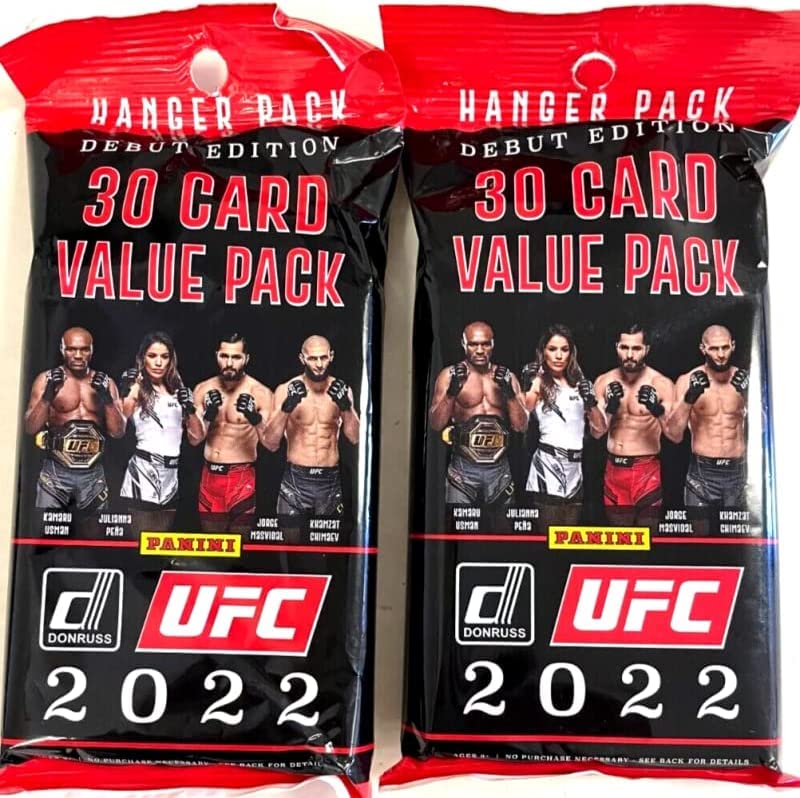 

2022 Panini Donruss UFC Запечатанный лот хэнгер-паков Дебютное издание 60 2 пака по 30 карточек Карточки