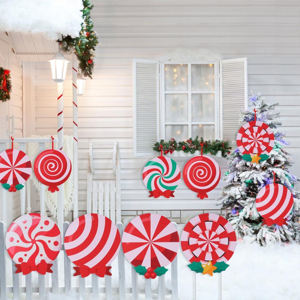 Xmas Yard Signs Candy Christmas Decorations Candyland Themed Party Decor For Home Lawn Pathway Holiday Decor