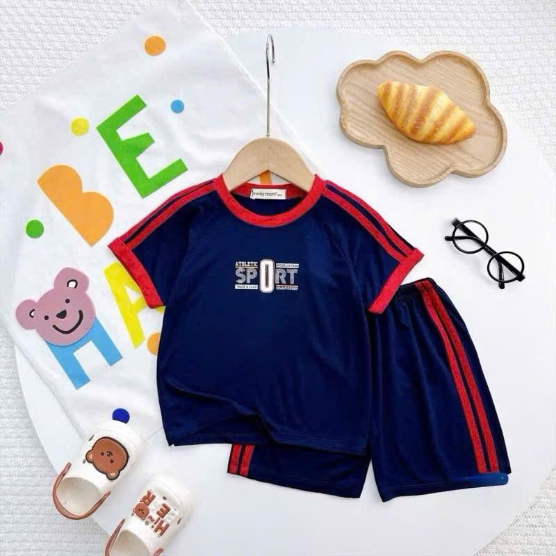 Children's sports style short sleeved set, casual and versatile