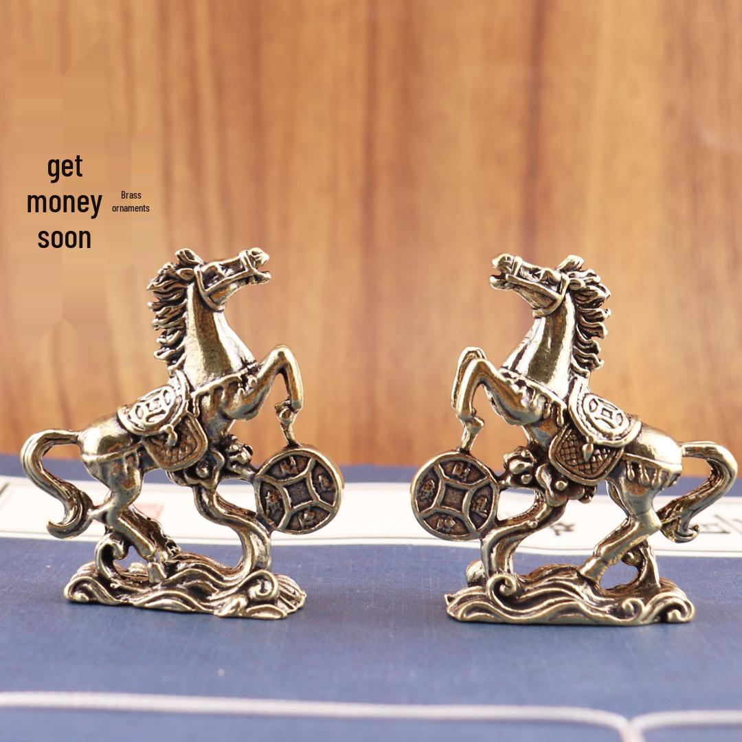 

Brass Zodiac Horse Desktop Decoration: Instant Fortune Figurine