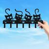 Wrought Iron Multifunctional Cat Hook for Keys Clothes Towels Storage Wall Mounted Holder Bathroom Kitchen Decor