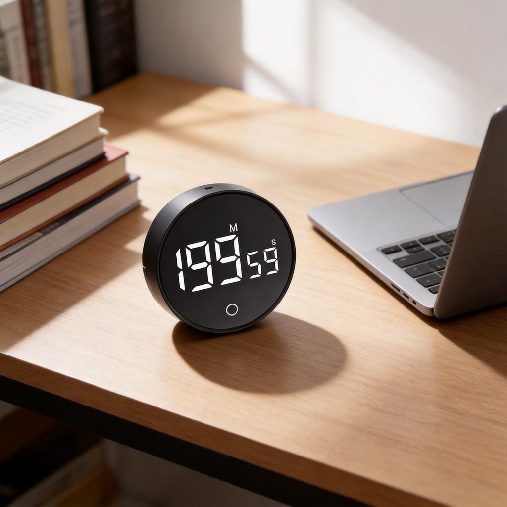 Moderní minimalistický magnetický digitální časovač s tichým upozorněním pro vaření v kuchyni a studijní úkoly