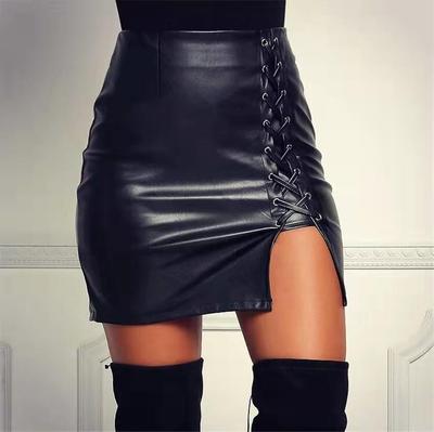 2025 European & American Style High Waist Strap Skirt: New Trendy Women's Fashion with Hip Slit
