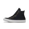 Chuck Taylor All Star Slip Resistant Durable High Top Skate Shoes Women Sneakers Black Gold 568659C