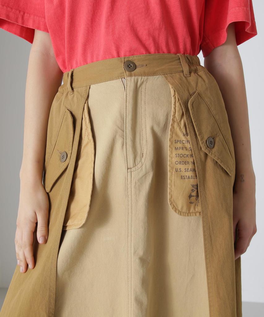 AVIREX MILITARY LAYERED LIKE SKIRT Women's M 386 Camel 783-4216601