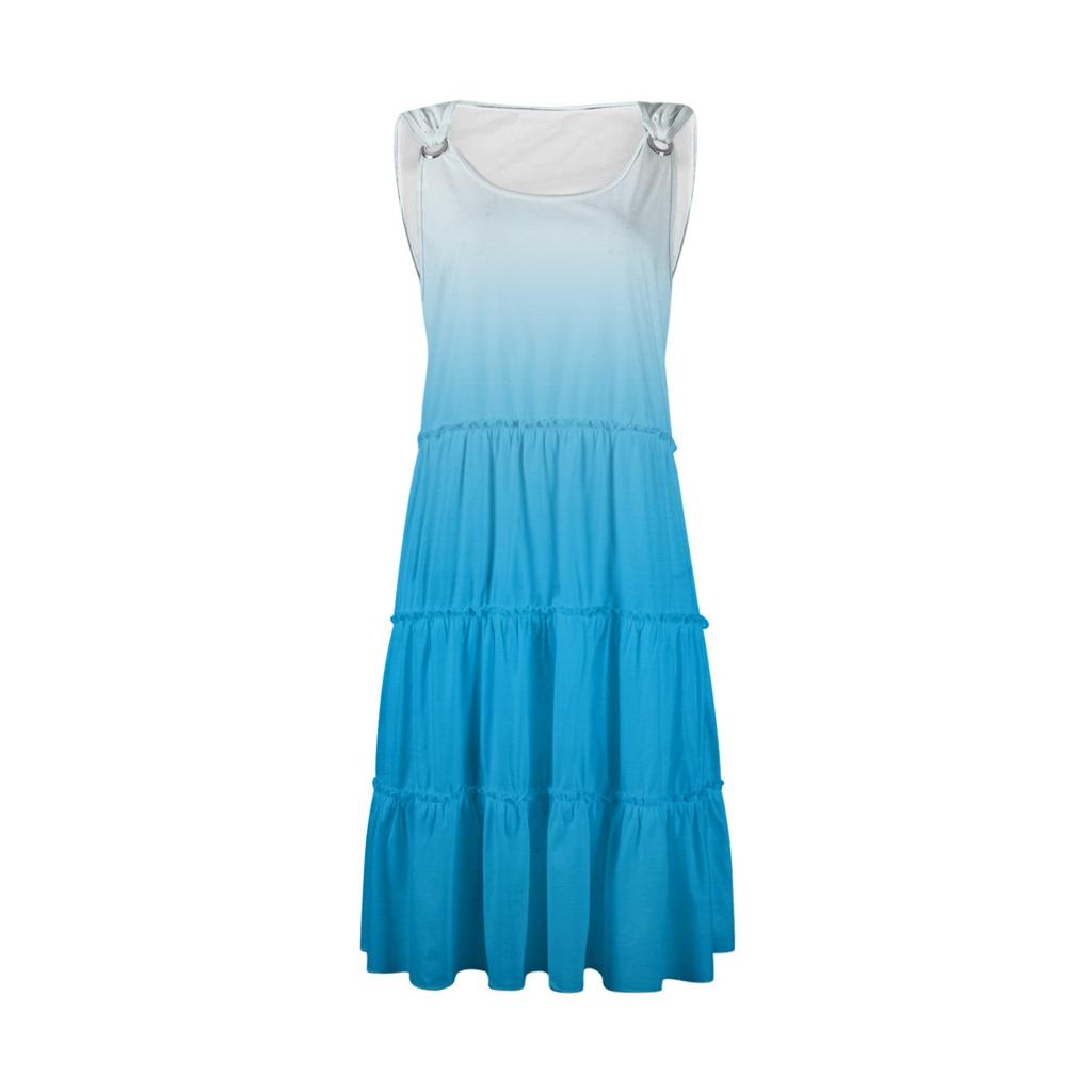 Dámské ležérní denní rande výlet módní potisk základní bez rukávů volné šaty bohémské plážové šaty šaty bez rukávů