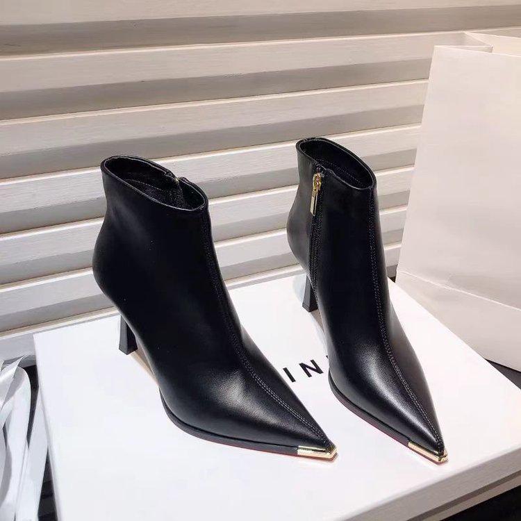 Damen Samt Spitzschuh Stiletto Stiefeletten - Weiches Leder, Vielseitig für Herbst/Winter 2025.