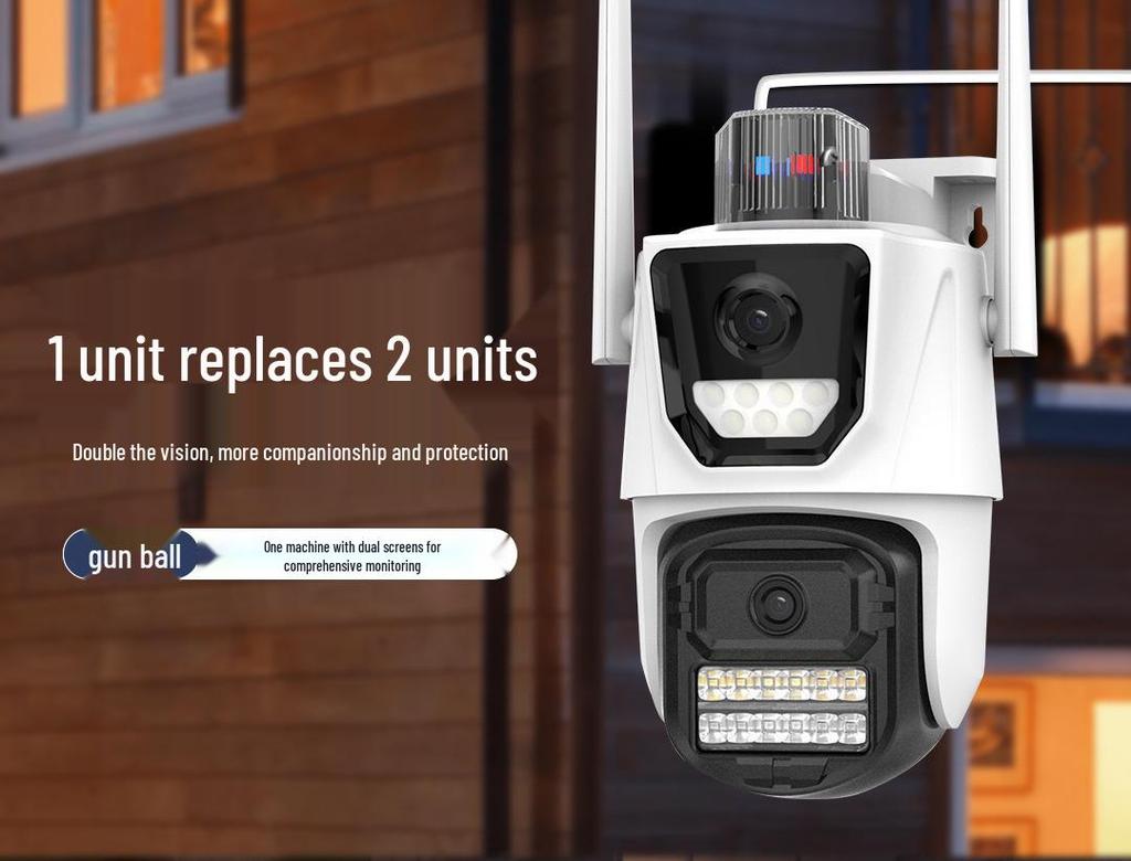 ICSEE 8MP Dual-Lens Wireless Outdoor HD Security Camera with Mobile Remote and Alarm Function