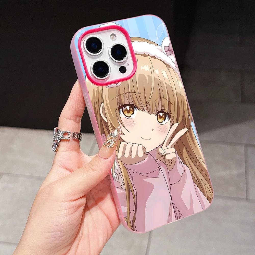 Engel Mahiru Shina Handyhülle für iPhone 17 16 15 14 13 12 11 Air Pro Max Plus Jelly Doppelschicht Rose Rot Hülle