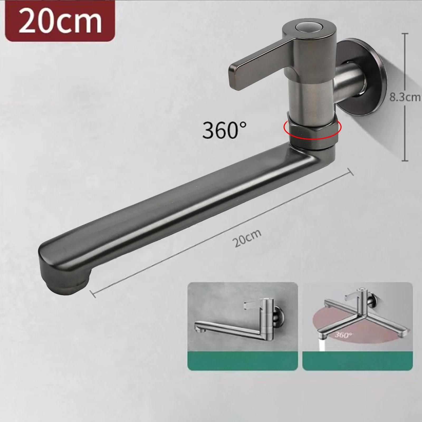 

Sleek Design Wall Mount Cold Water Tap with Extended Reach and Rotation Feature Suitable for All Cleaning Tasks