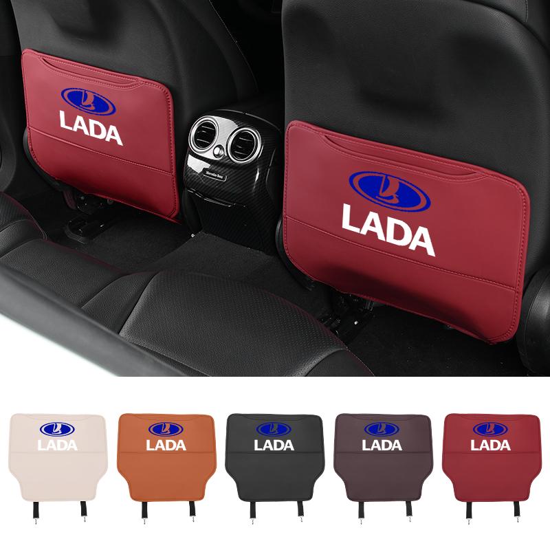 AHTFPU1 Car Leather Half-Cover Seat Anti-Kick Mats Pad Storage Pouch For Lada Vesta Niva Samara Kalina Largus Priora Xray Granta
