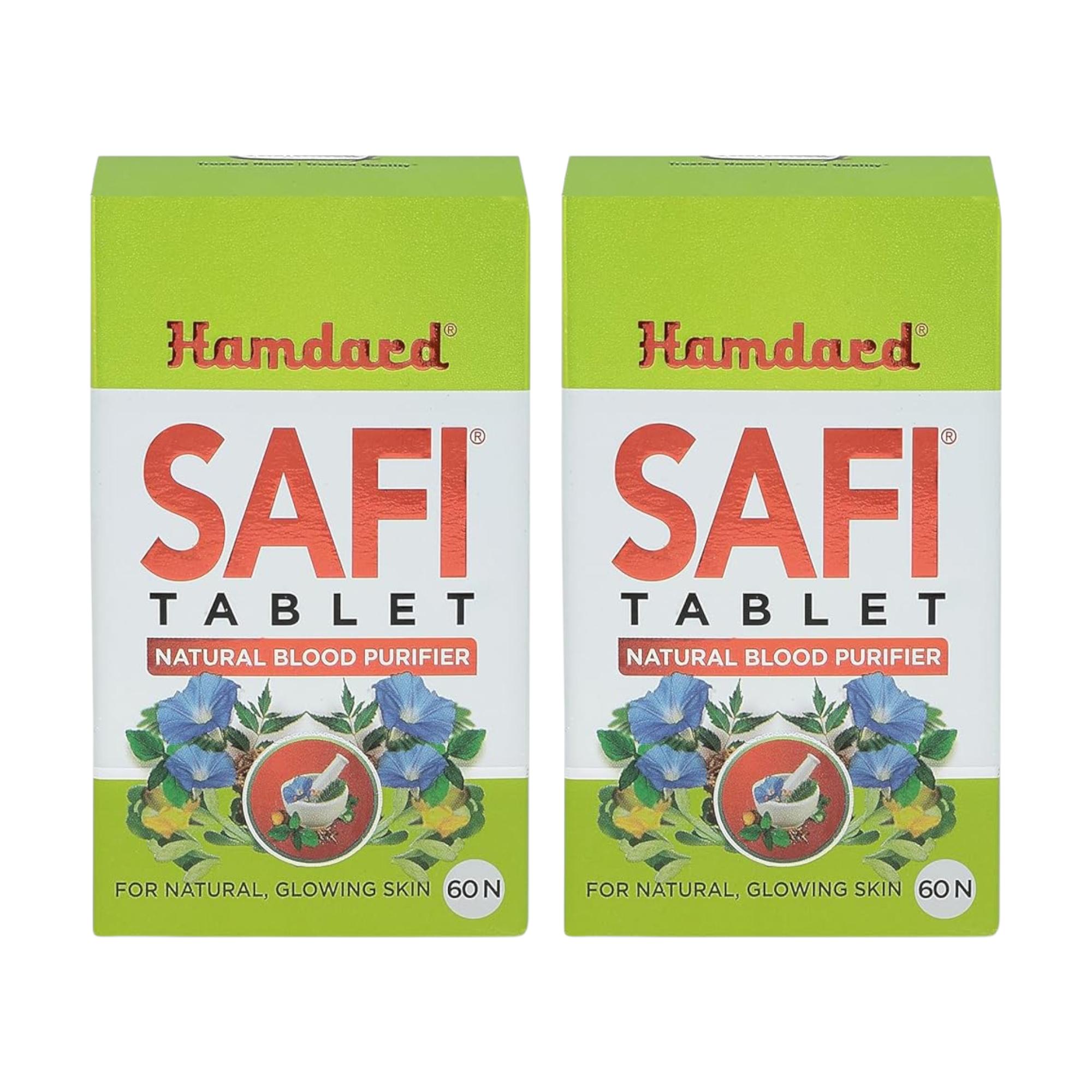

Hamdard Safi Tablet Pack of 2 X 60 Tablets Each Natural Blood Purifier Detoxifier Anti-Bacterial Skin Support