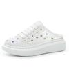 thick-soled lace rhinestone baotou half slippers women's summer new breathable casual sports little white board shoes slippers