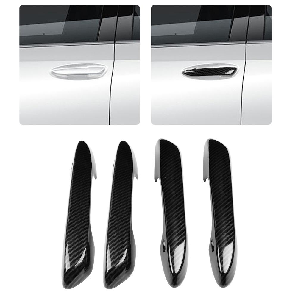 4pcs/set Car Exterior Door Handle Cover Trim for ES200 18-19 (Carbon Black)