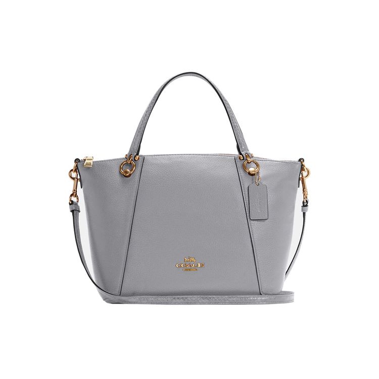 

Coach Kacey 21 Tote Bag Granite Color Polished Leather With Snakeskin Leather Women tote bags Gray C6839-SVE7 Basic Set (Bag+Dust Bag)