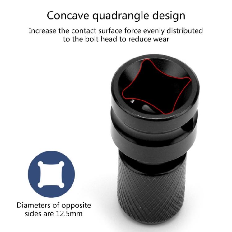 2PCS 1/2 inch Square Drives to 1/4 inch Hex Female Socket Adapter Converters Chuck