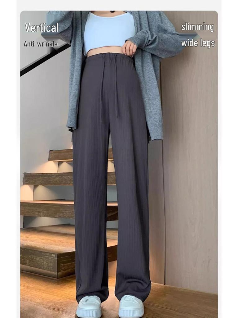 2024 Petite Maternity Pants: Spring/Autumn Wear, No Belly Support, Drawstring, Straight/Wide Leg, Long Pants