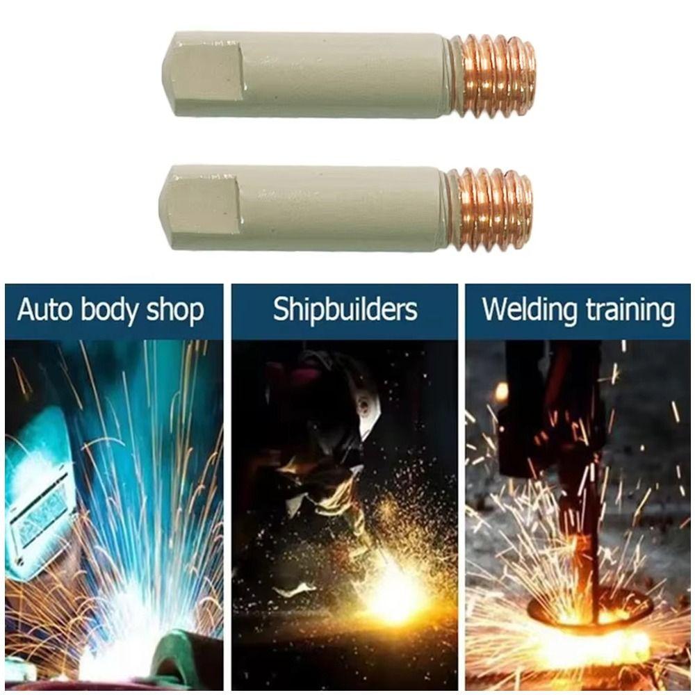 5Pcs 25mm M6 Welding Contact Tips 0.8/1.0/1.2mm Welding Tool Parts MIG Nozzle Tip for MB-15AK 14AK