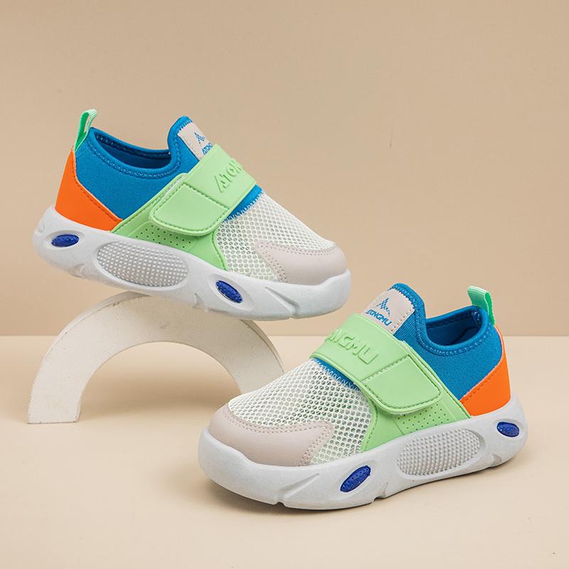 Kid Colorblock Casual Sneakers for Boys Girls Summer New Toddler Walking Shoes Hollowed-out Mesh Lightweight Kids Trainers