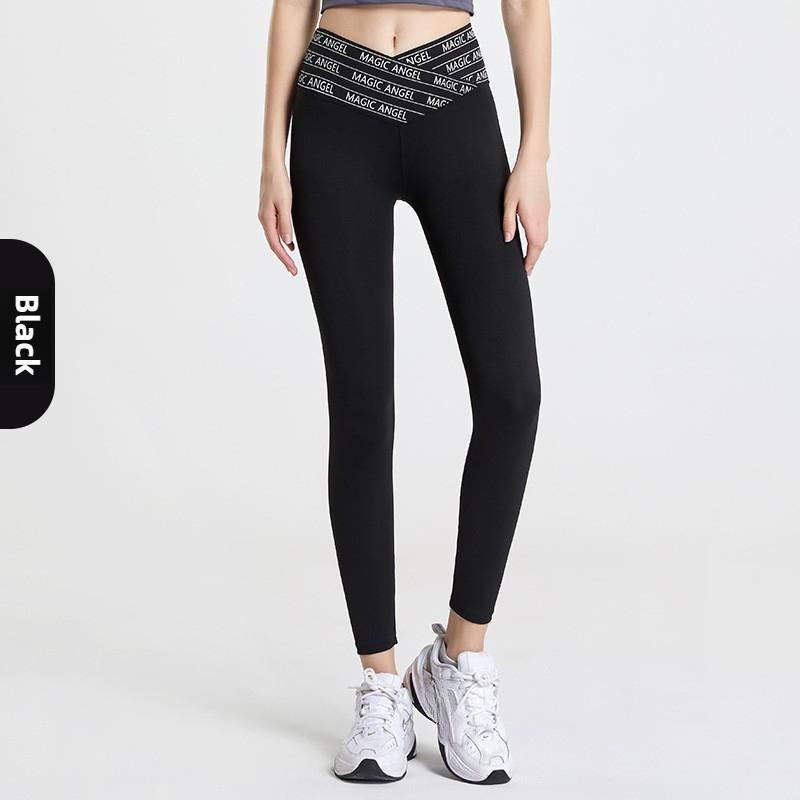 

Женские облегающие брюки для занятий йогой на осень и зиму с высокой талией S чёрный