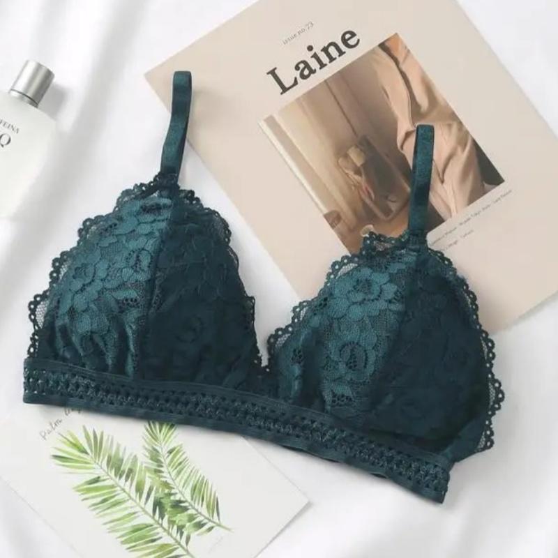 Women Lace Bra Wirefree Bralette Sexy Lingerie Female Brassiere Thin Wireless Underwear Deep V Push Up Bras For Women