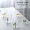 Travel Friendly Cartoon Glasswares Thermal Resistant Glass Cup Heatproof Drinkware For Indoor Outdoors Use