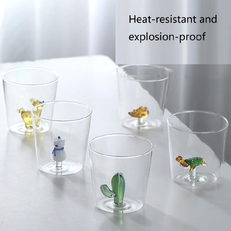 Travel Friendly Cartoon Glasswares Thermal Resistant Glass Cup Heatproof Drinkware For Indoor Outdoors Use