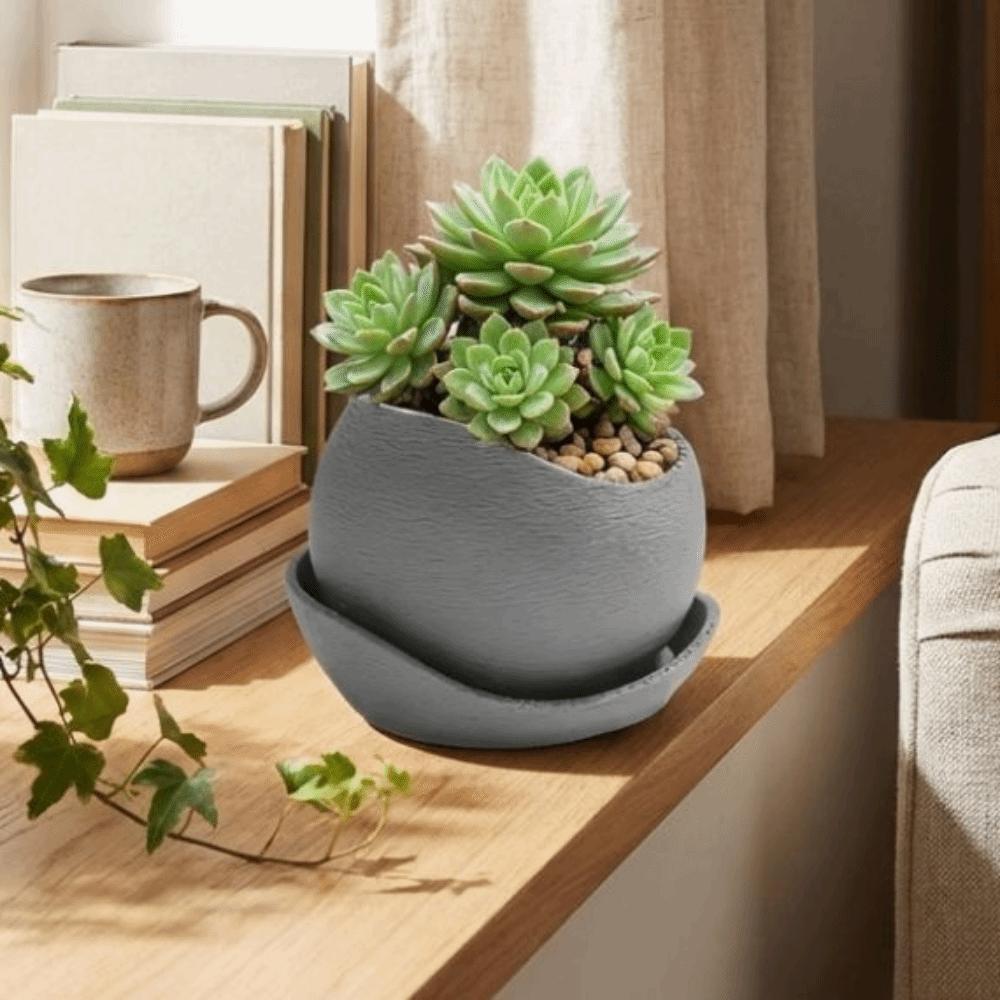 Plastic Irregular Flower Pot with Drainage Holes Growing Pots Succulent Plant Pots  Office Desk