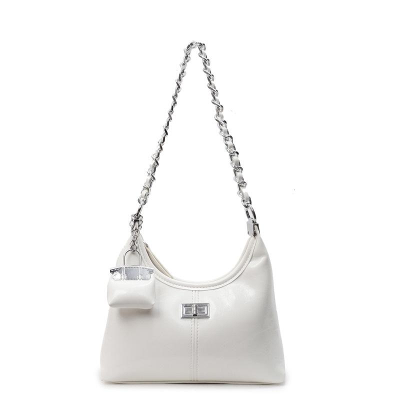 This Year, Korean Light Luxury Oil Wax Leather Chain Underarm Bag Is Popular, Femininity Commuting Advanced Sense Simple Messenger Bag