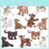 Simulationsmodelle von Wildtier-Tiger- und Leopardenjungen, Desktop-Schmuckset für Schreibtischdekoration